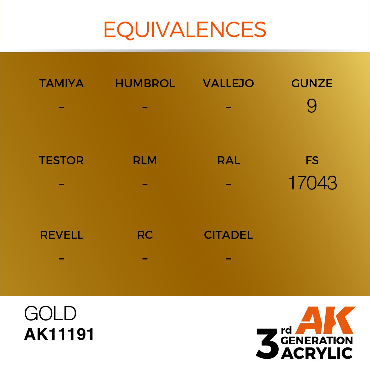 AK Interactive AK11191 GOLD – METALLIC 17ml – image 3