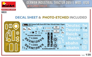 MiniArt 38033 GERMAN INDUSTRIAL TRACTOR D8511 MOD. 1936 WITH CARGO TRAILER 1/35 – immagine 3