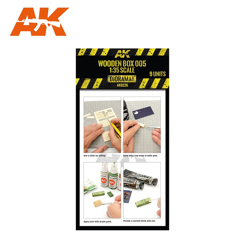 AK Interactive AK8226 LASER CUT WOODEN BOX 005 (9 UNITS) – zdjęcie 2