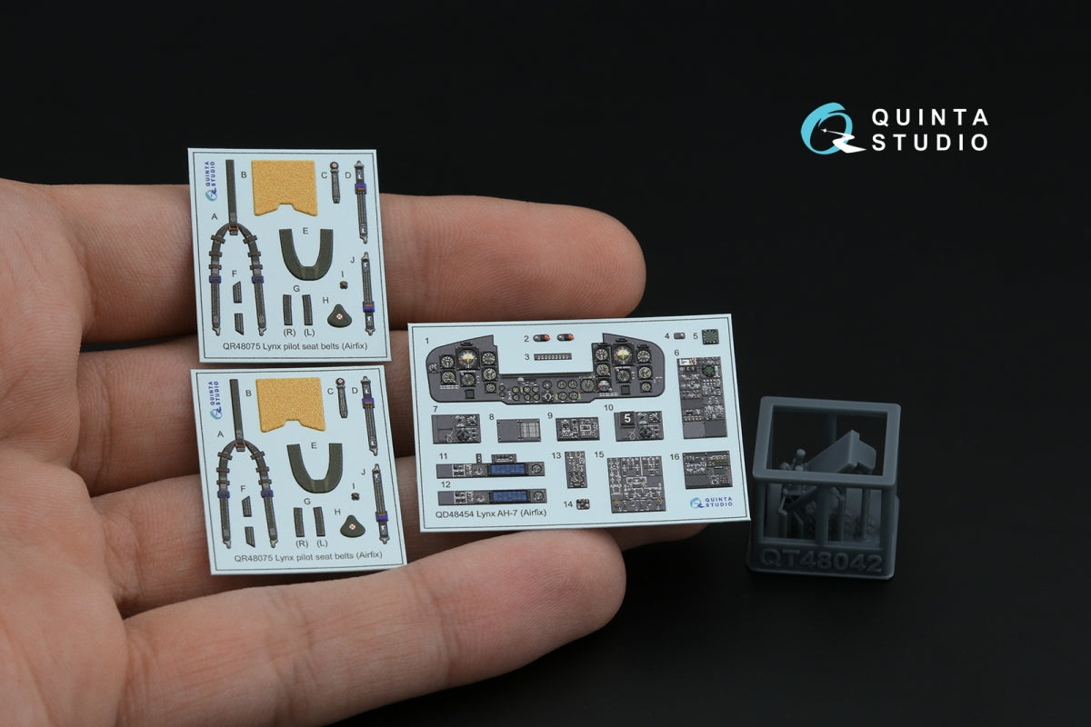 Quinta Studio QD+48454 Lynx AH-7 3D-Printed &amp;amp; coloured Interior on decal paper (Airfix) (with 3D-printed resin parts) 1/48 – immagine 12