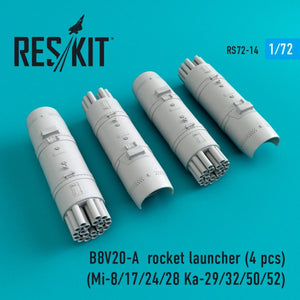 RESKIT RS72-0014 B8V20-А ROCKET LAUNCHERS (4 PCS) 1/72