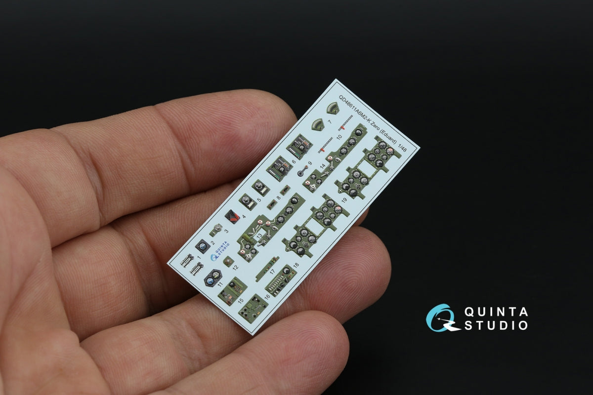 Quinta Studio QD48611 A6M2-K Zero 3D-Printed &amp;amp; coloured Interior on decal paper (Eduard) 1/48 – zdjęcie 7