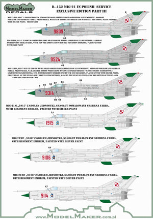ModelMaker Decals D48152 MiG-21 in Polish service exclusive edition part III 1/48 – immagine 5