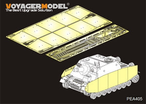 Jupes latérales Voyager Model PEA405 pour Sturmpanzer IV Brummbar allemand de la Seconde Guerre mondiale (version tardive) pour TAMIYA 35353 au 1/35