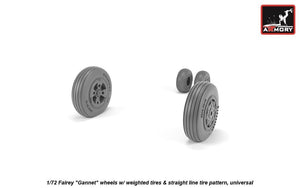 Armory Models AW72412 Fairey Gannet early type wheels w/ weighted tires of straight tire pattern 1/72 – zdjęcie 4
