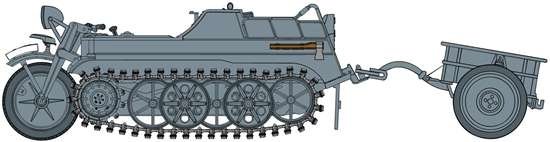 Dragon 6341 Sd.Kfz.2 Kettenkrad Early Production w/Infanteriekarren 1/35 – zdjęcie 3