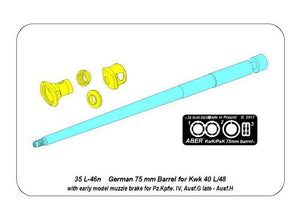 Aber 35L-046n German 75 mm Barrel for Kwk 40 L/48 with early model muzzle brake for Pz.Kpfw. IV Ausf.G late - Ausf.H 1/35 – Bild 10