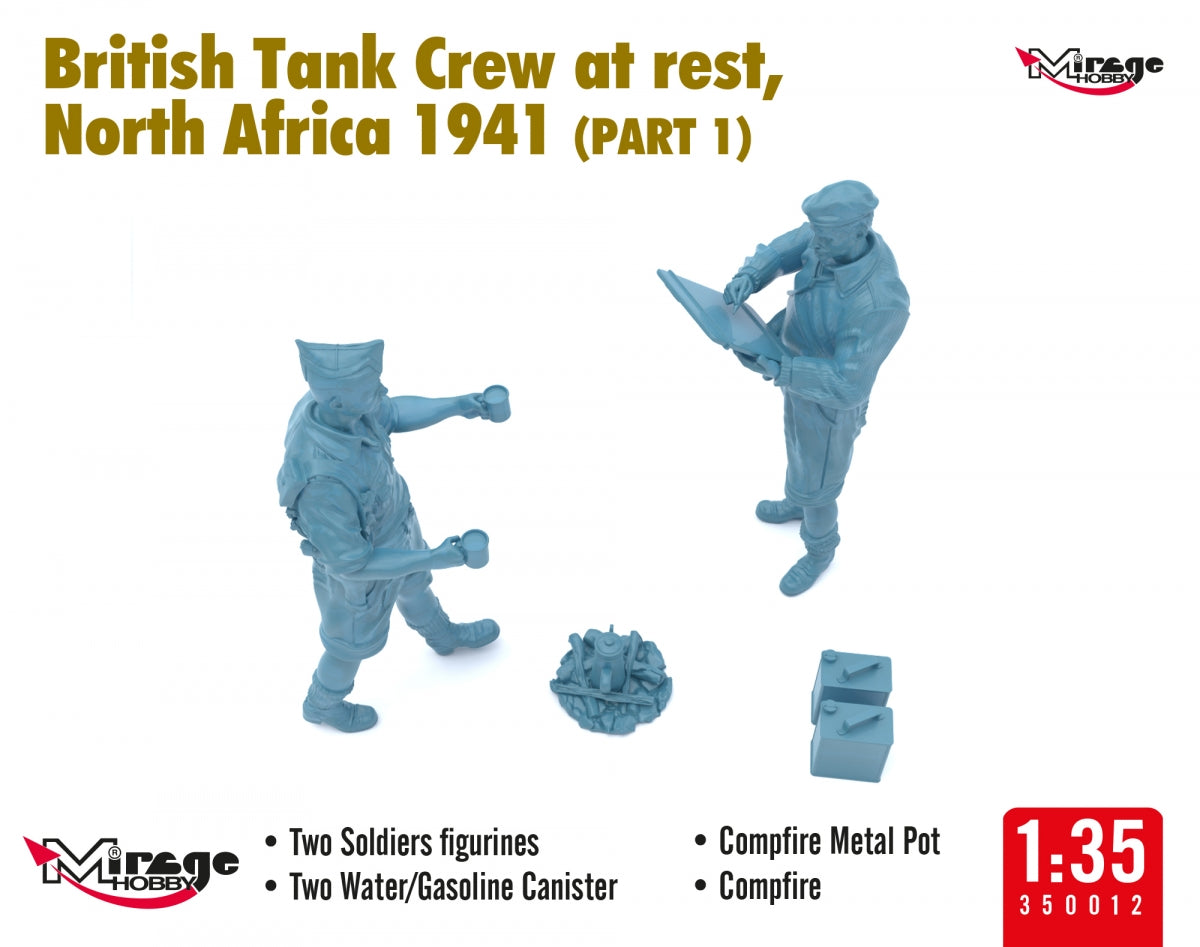 Mirage Hobby 350012 British Tank Crew at Rest, North Africa 1941 (Part I) 1/35 – zdjęcie 5