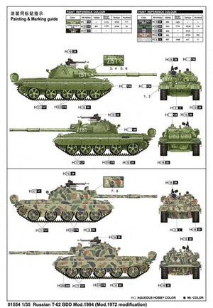 Trumpeter 01554 Russian T-62 BDD Mod.1984 1/35 – zdjęcie 3