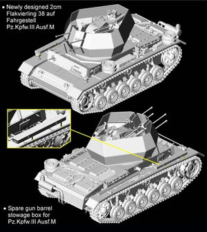 Cyber Hobby 6778 2cm Flakvierling 38 auf Fahrgestell Pz.Kpfw.III Ausf.M 1/35 – Bild 2