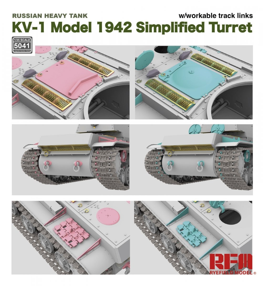 Rye Field Model 5041 KV-1 Model 1942 Simplified Turret 1/35 – Bild 5