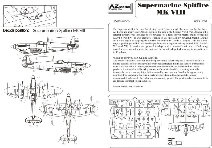AZ Model AZ7378 Spitfire Mk.VIII RAF 1/72 – immagine 4