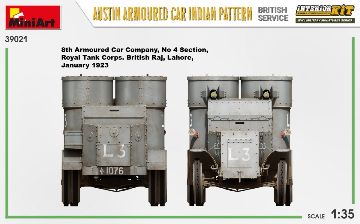 Miniart 39021 AUSTIN ARMOURED CAR INDIAN PATTERN. BRITISH SERVICE. INTERIOR KIT 1/35 – immagine 15