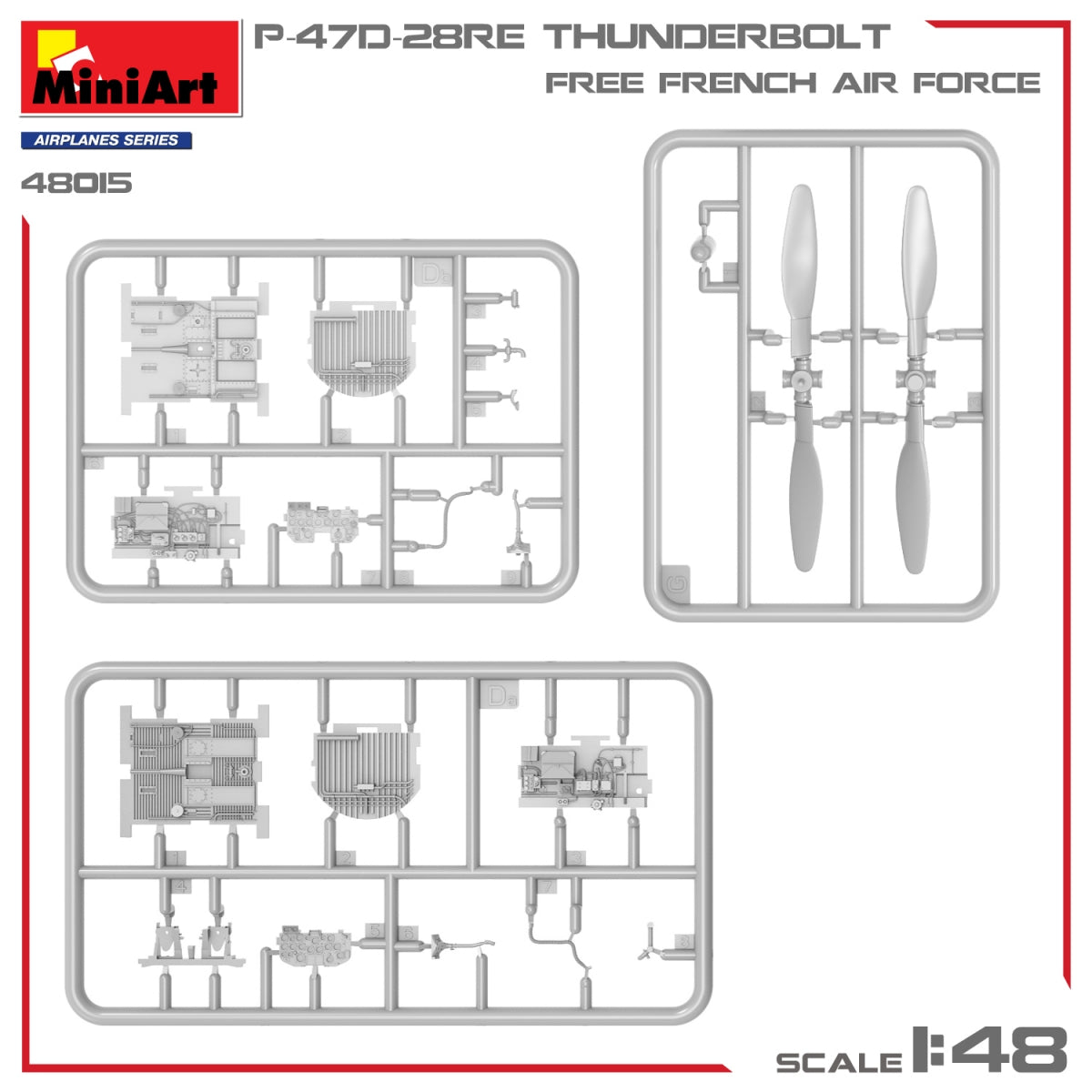 MiniArt 48015 P-47D-28RE THUNDERBOLT. FREE FRENCH AIR FORCE 1/48 – immagine 8