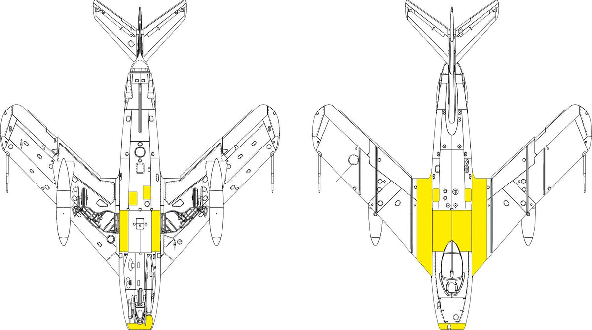Eduard EX1192 MiG-17F surface panels Mask Set for KINETIC MODEL 1/48