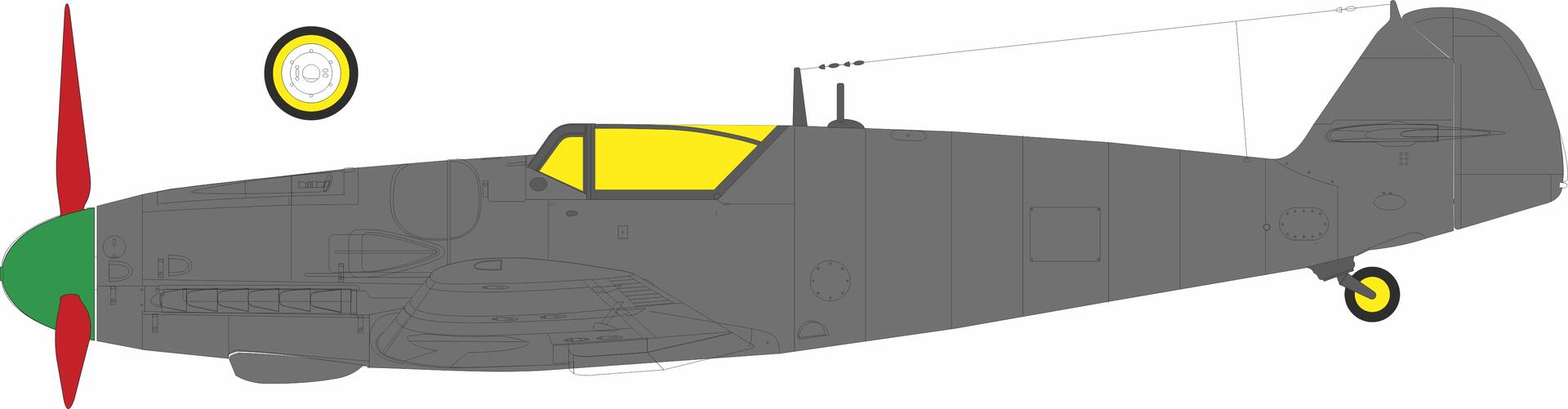 Eduard EX1197 Messerschmitt Bf-109 G-6 Late Erla Canopy TFace Mask Set for TAMIYA 1/48