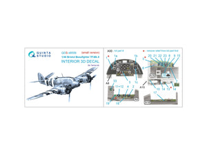 Quinta Studio QDS-48556 Bristol Beaufighter TF.Mk.X 3D-Printed &amp;amp; coloured Interior on decal paper (Tamiya) (small version) 1/48 – immagine 2