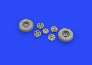 Eduard 632130 Spitfire Mk. IX wheels 4spoke w/ pattern TAMIYA 1/32 – immagine 2