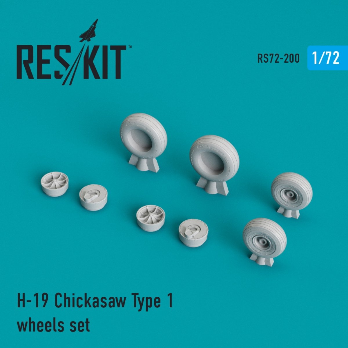 RESKIT RS72-0200 H-19 "CHICKASAW" TYPE 1 WHEELS SET 1/72