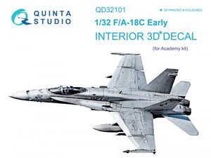 Quinta Studio QD32101 F/A-18C Early 3D-Printed &amp;amp; coloured Interior on decal paper (for Academy kit) 1/32