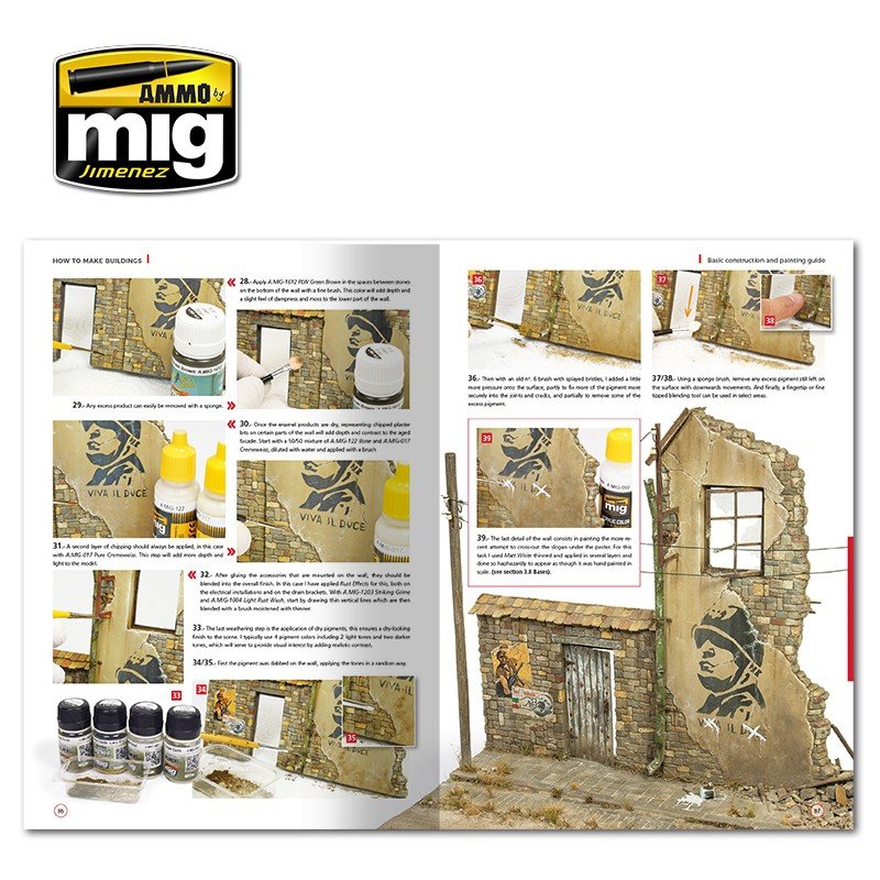 AMMO of Mig Jimenez 6135 HOW TO MAKE BUILDINGS. BASIC CONSTRUCTION AND PAINTING GUIDE (English) – imagen 8