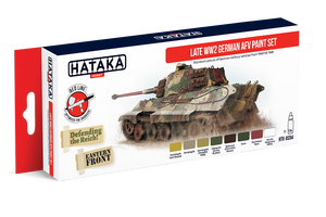 Ensemble de peinture Hataka HTK-AS94 pour véhicules blindés allemands de fin de Seconde Guerre mondiale (8 x 17 ml)