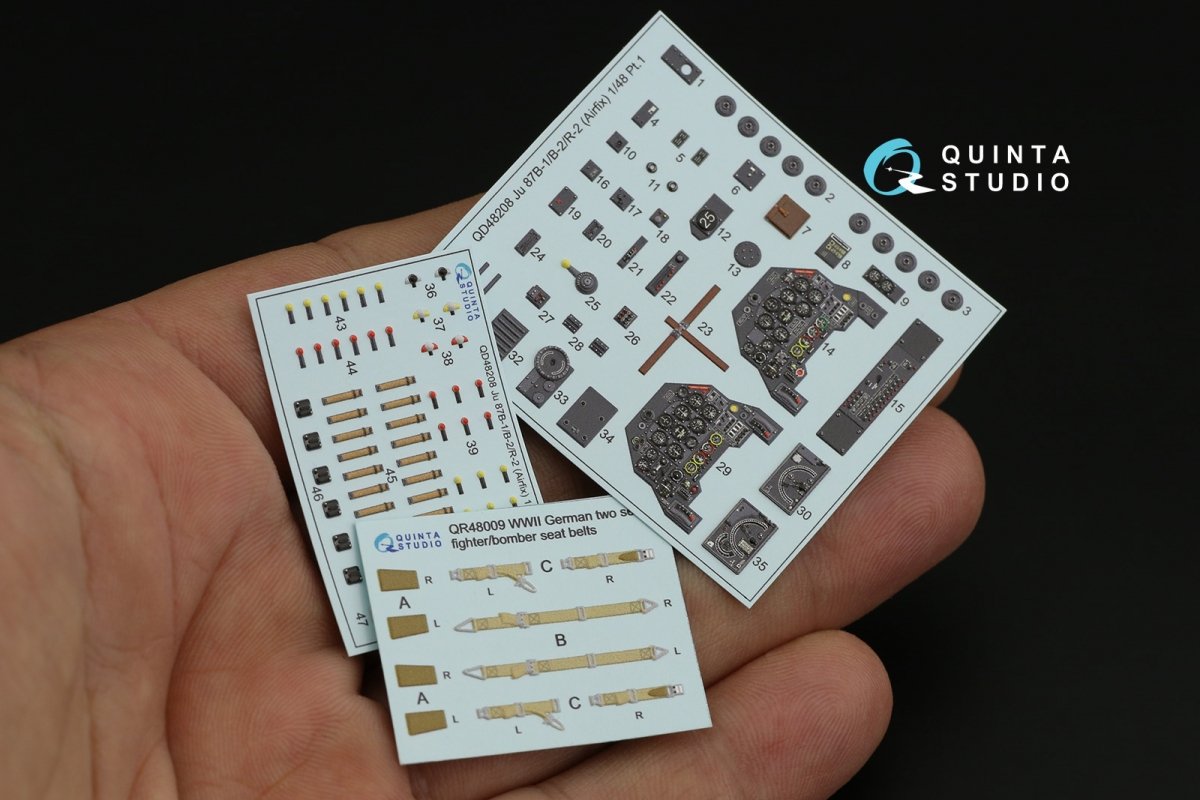 Quinta Studio QD48208 Ju 87B-1/B-2/R-2 3D-Printed &amp;amp; coloured Interior on decal paper ( Airfix ) 1/48 – immagine 11