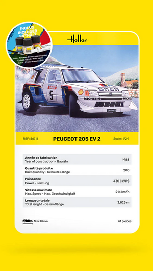 Heller 56716 STARTER KIT Peugeot 205 EV 2 1/24