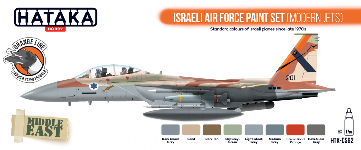 Hataka HTK-CS62 Israeli Air Force paint set (modern jets) 8x17ml – immagine 2