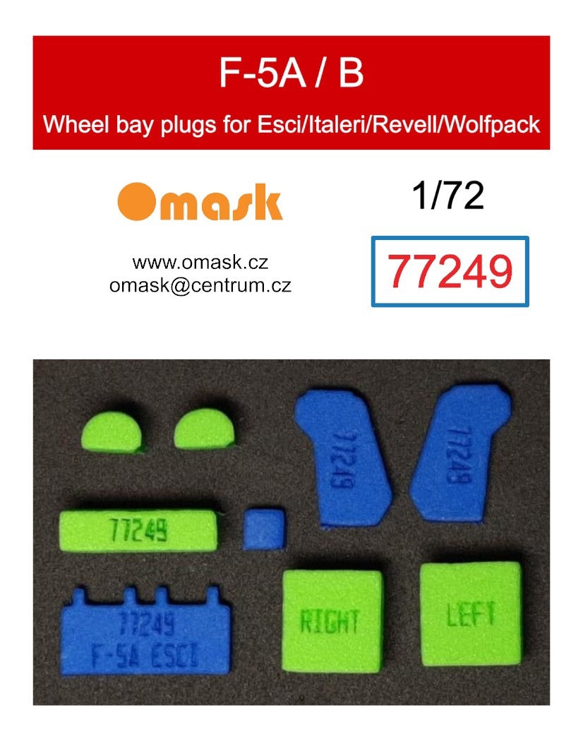 Omask 77249 Bouchons de puits de train d'atterrissage F-5A/B (pour Esci, Italeri, Revell, Wolfpack) 1/72
