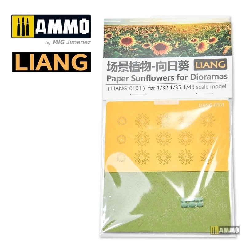 Liang 0101 Tournesols en papier pour dioramas (pièces imprimées au laser et en 3D) – image 6