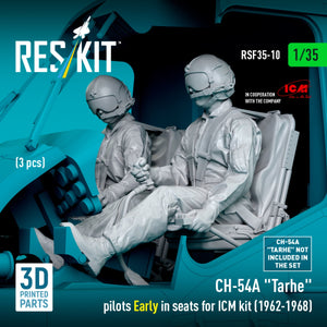 RESKIT RSF35-0010 CH-54A &amp;quot;Tarhe&amp;quot; pilots Early in seats for ICM kit (1962-1968) (3 pcs) (3D Printed) 1/35 – zdjęcie 2