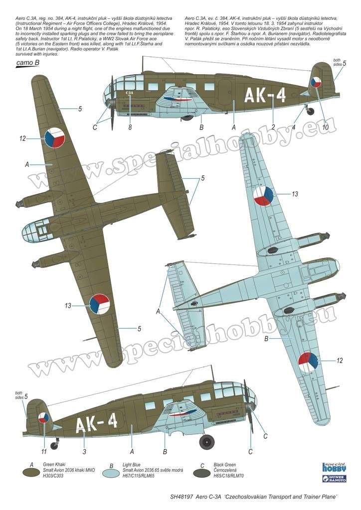 Special Hobby 48197 Aero C-3A &amp;#39;Czechoslovakian Transport and Trainer Plane&amp;#39; 1/48 – immagine 4