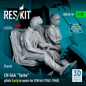 RESKIT RSF35-0010 CH-54A &amp;quot;Tarhe&amp;quot; pilots Early in seats for ICM kit (1962-1968) (3 pcs) (3D Printed) 1/35 – zdjęcie 3