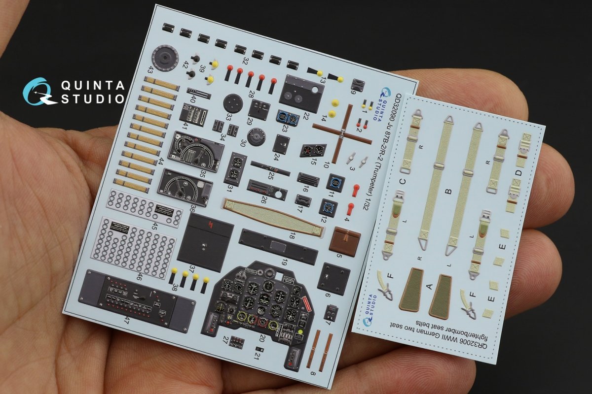 Quinta Studio QD32090 Ju 87B-2/R-2 3D-Printed &amp;amp; coloured Interior on decal paper ( Trumpeter ) 1/32 – zdjęcie 10