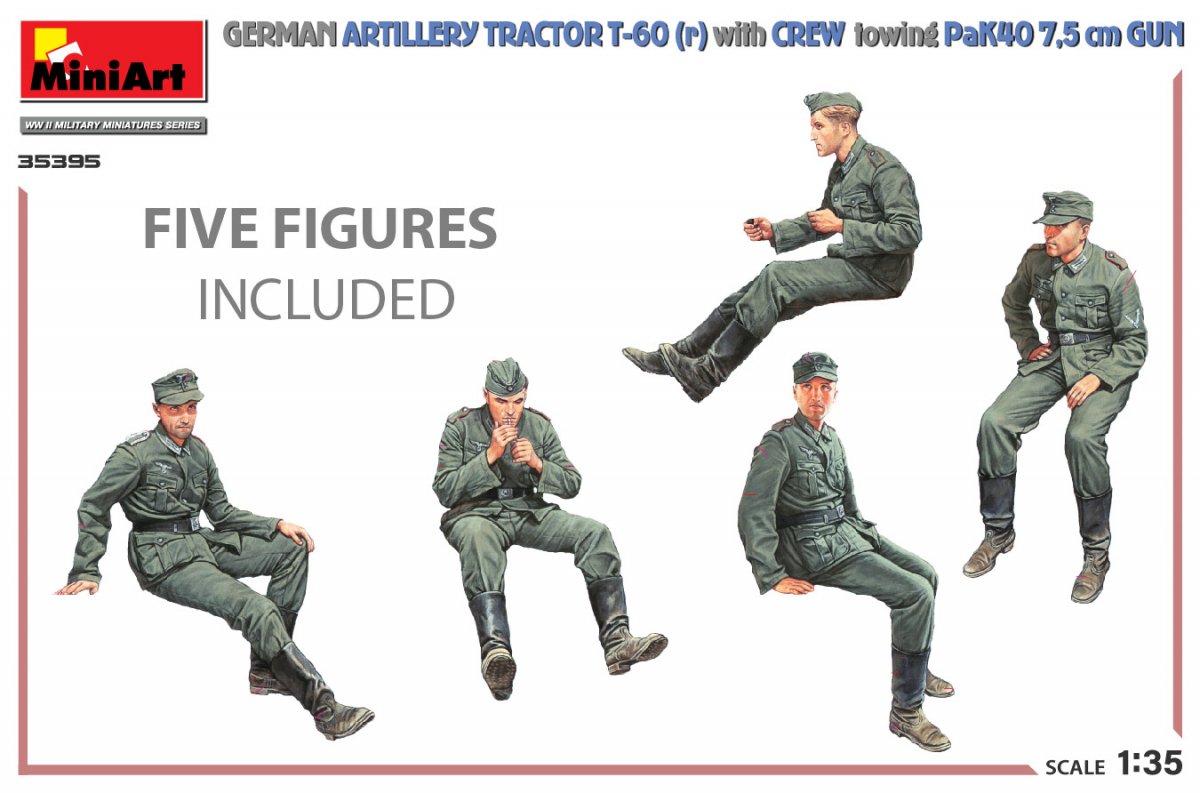 MiniArt 35395 GERMAN ARTILLERY TRACTOR T-60(r) &amp;amp; CREW Towing PaK40 GUN 1/35 – image 7
