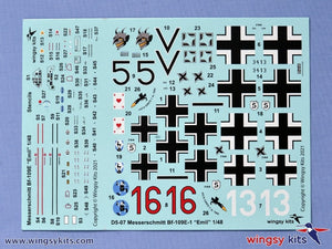 Wingsy Kits D5-07 German WWII Fighter MESSERSCHMITT Bf 109 E-1 1/48 – Bild 12