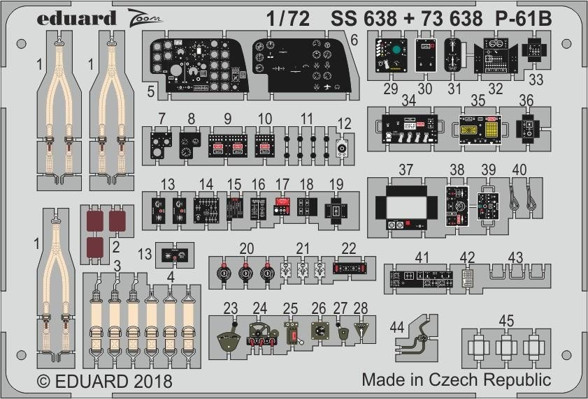 Eduard 73638 P-61B interior 1/72 HOBBY BOSS