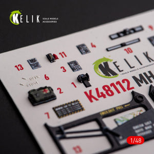 KELIK K48112 MH-60L Black Hawk - interior 3D decals for ICM kit 1/48 – Bild 5