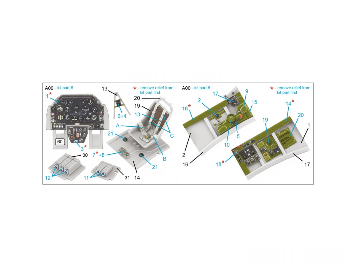 Quinta Studio QD48473 P-51A 3D-Printed coloured Interior on decal paper (Accurate Miniatures/Academy) 1/48 – Bild 2