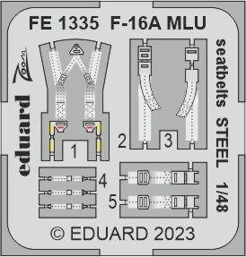 Ceintures de sécurité Eduard FE1335 F-16A MLU, maquette en acier cinétique à l&amp;#39;échelle 1/48