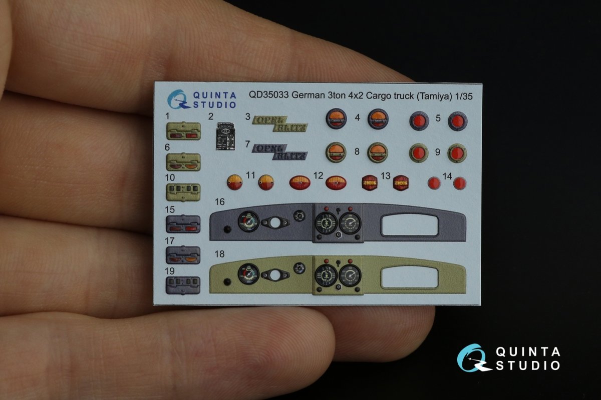 Quinta Studio QD35033 Opel Blitz 3D-Printed &amp;amp; coloured Interior on decal paper (Tamiya) 1/35 – Bild 9