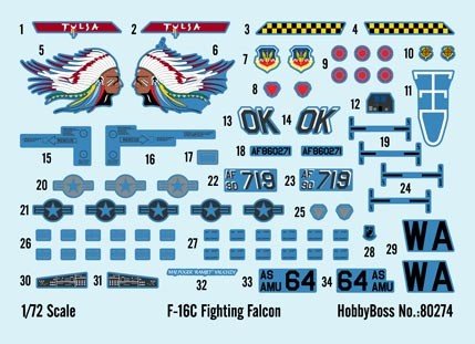 Hobby Boss 80274 F-16C Fighting Falcon 1/72 – immagine 3