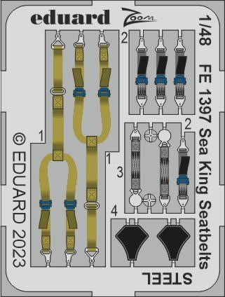 Ceintures de sécurité Eduard FE1397 Sea King en acier Airfix 1/48