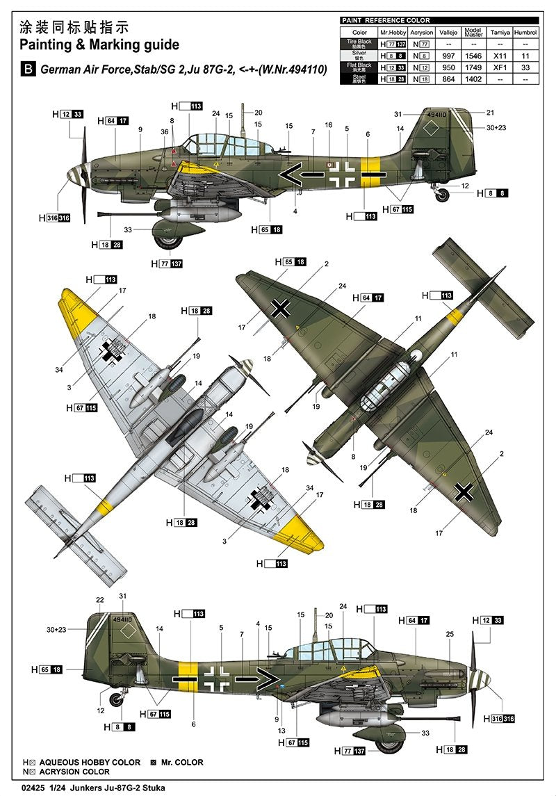 Trumpeter 02425 Junkers Ju-87G-2 Stuka 1/24 – zdjęcie 4