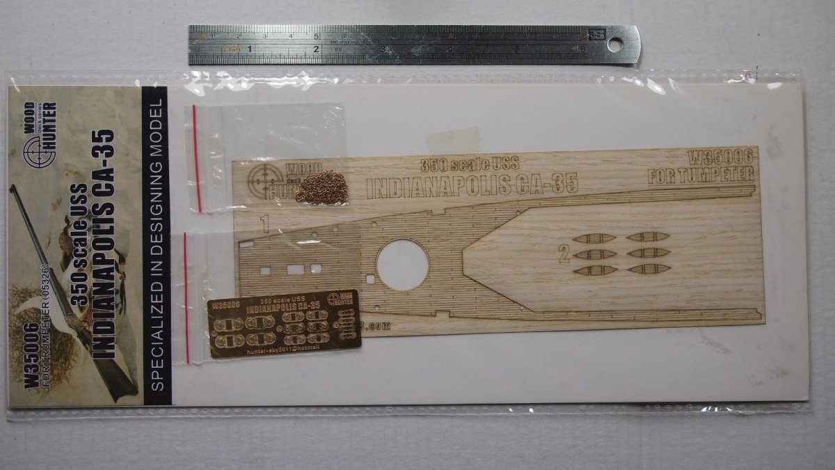 Maquette en bois Wood Hunter W35006 du croiseur USS Indianapolis pour Trumpeter au 1/300 – image 2