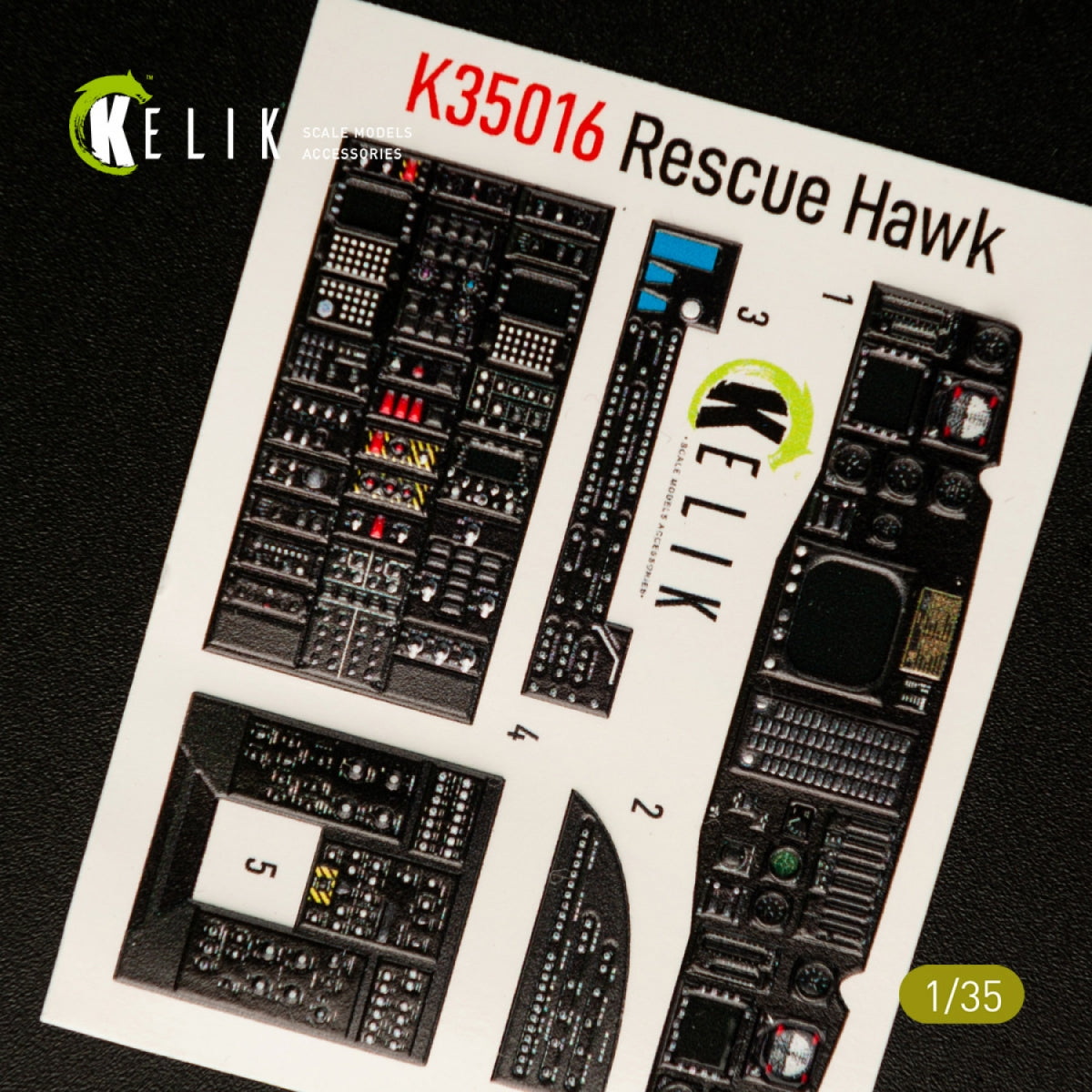 KELIK K35016 HH-60H RESCUE HAWK DÉCALCOMANIES 3D INTÉRIEURES POUR MAQUETTE KITTY HAWK 1/35 – image 3