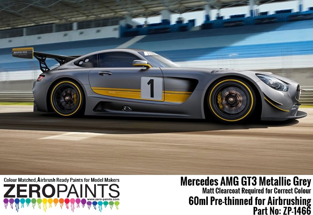 Zero Paints ZP-1466 Mercedes AMG GT3 Metallic Grey (Matt) Paint 60ml – Bild 4