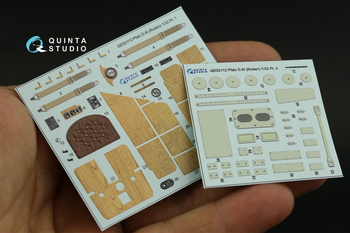 Quinta Studio QD32112 Pfalz D.III 3D-Printed &amp;amp; coloured Interior on decal paper ( Roden ) 1/32 – Bild 13