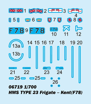 Trumpeter 06719 HMS TYPE 23 Frigate - Kent (F78) 1/700 – immagine 7